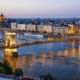 Chain Bridge and Danube River, night in Budapest